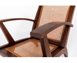 Armchair in teak and caned 1950