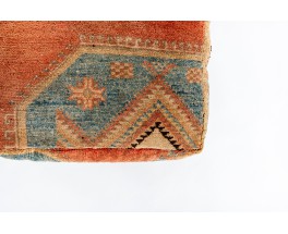 Square poufs kilim fabric 1980 set of 2