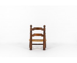 Charles Dudouyt armchair in oak and straw 1930