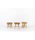 Round Franco Albini stools in wicker edition Vittorio Bonacina 1960 set of 3