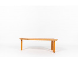 Table basse forme libre en orme 1980