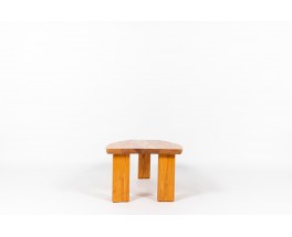 Table basse forme libre en orme 1980