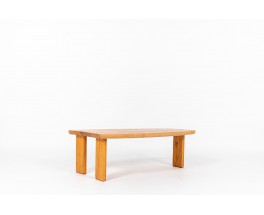 Table basse forme libre en orme 1980