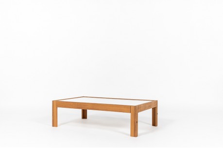 Andre Sornay rectangular coffee table in tinted beech and white top 1960