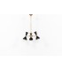 Suspension Trident en laiton et diffuseurs diabolo noir design contemporain