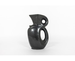 Pitcher in black matte ceramic 1950