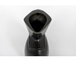 Pitcher in black matte ceramic 1950