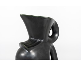 Pitcher in black matte ceramic 1950