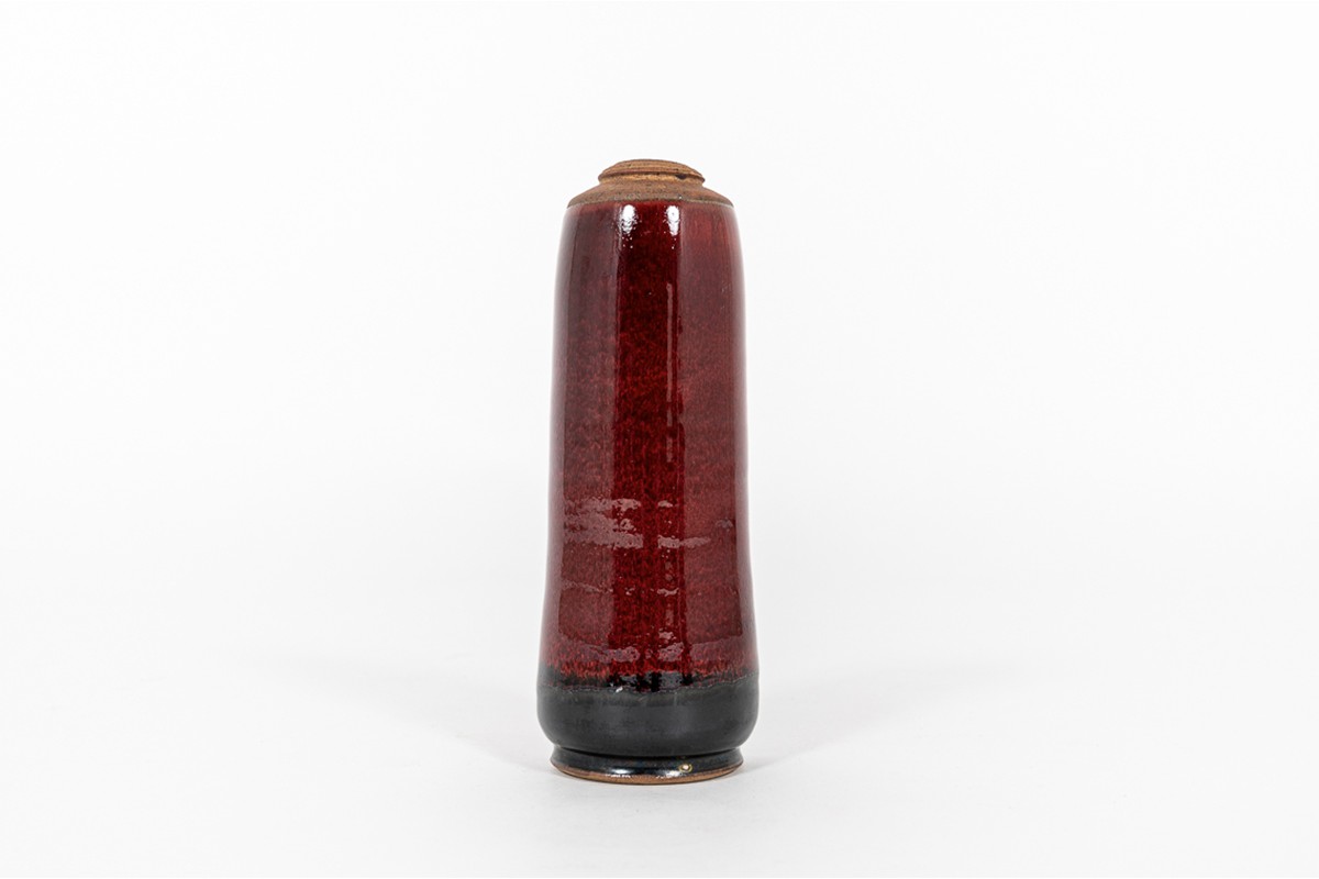Vase en céramique rouge 1960