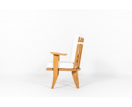 Guillerme and Chambron low chair in oak and Maison Thevenon fabric edition Votre Maison 1950