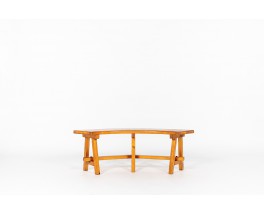 Round benches in pine 1950 set of 4