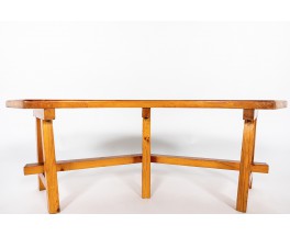 Round benches in pine 1950 set of 4