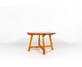 Round dining table in pine 1950