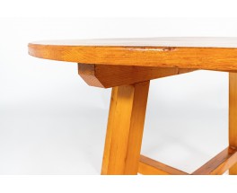 Table de repas ronde en sapin 1950