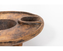 Coupe en bois monoxyle design africain 1950