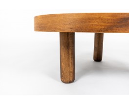 Coffee table in oak and ceramic Barrois Vallauris 1950