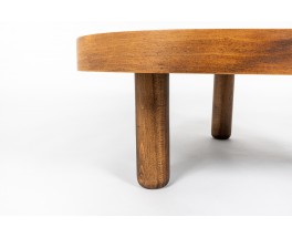 Table basse en chêne et céramique Barrois Vallauris 1960