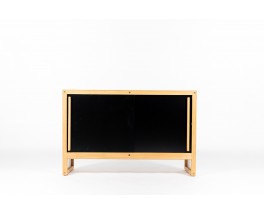 Andre Sornay cabinet in beech and black lacquer 1960