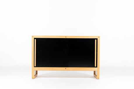 Andre Sornay cabinet in beech and black lacquer 1960