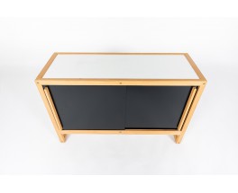 Andre Sornay cabinet in beech and black lacquer 1960