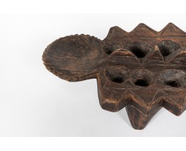 Trinket bowl awale game in wood African design 1950