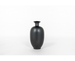 Vase en céramique noir mat design allemand 1960
