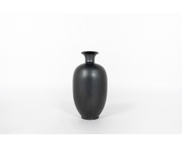 Vase in black ceramic German design 1960