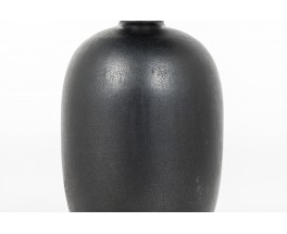 Vase en céramique noir mat design allemand 1960