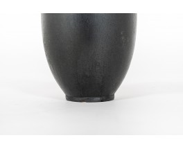 Vase en céramique noir mat design allemand 1960