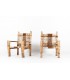 Armchairs in wood and braided cowhide Ethiopian design 1950 set of 2