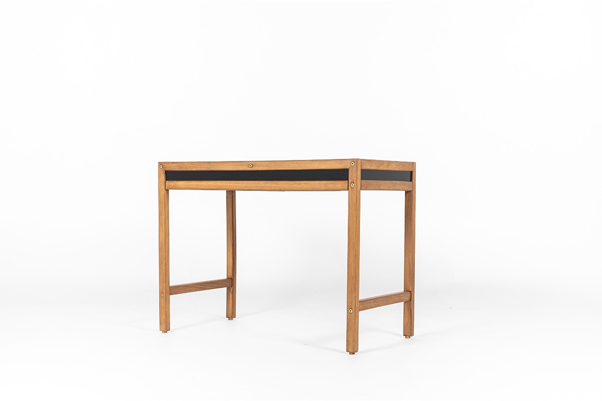 André Sornay console table in beech and black lacqueur 1960