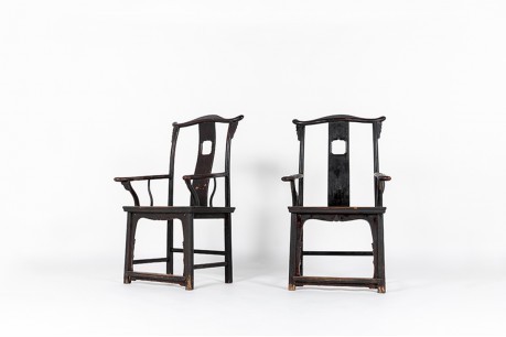 Armchairs lettered hat in tinted elm chinese design 1900