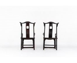 Armchairs lettered hat in tinted elm chinese design 1900