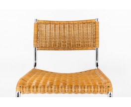 Chrome and rattan chairs 1970 set of 2