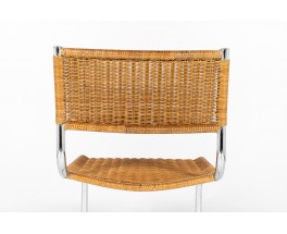 Chrome and rattan chairs 1970 set of 2