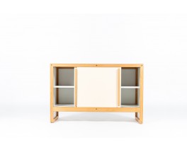 Andre Sornay cabinet in beech and beige panels 1960