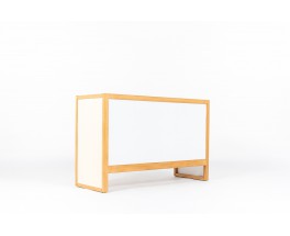 Andre Sornay cabinet in beech and beige panels 1960