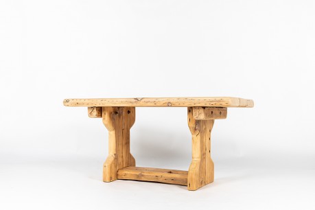 Rectangular dining table in Canadian chalet pine 1950