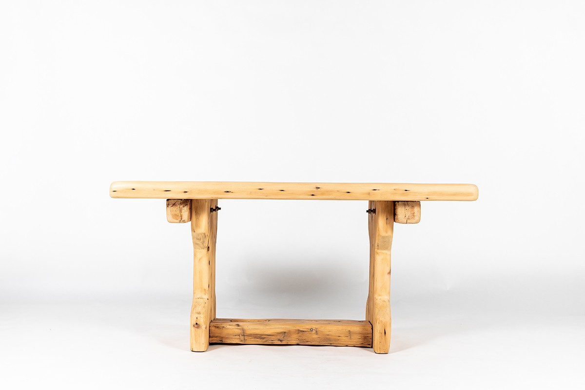 Rectangular dining table in Canadian chalet pine 1950