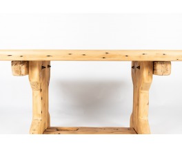 Rectangular dining table in Canadian chalet pine 1950