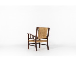 Francis Jourdain armchair in oak and rope 1930