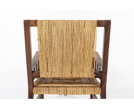 Francis Jourdain armchair in oak and rope 1930