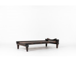 Table basse Senoufo bois noir design africain 1950