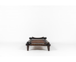 Table basse Senoufo bois noir design africain 1950