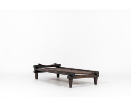 Table basse Senoufo bois noir design africain 1950