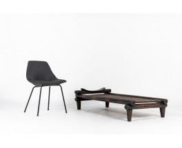 Table basse Senoufo bois noir design africain 1950