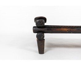 Table basse Senoufo bois noir design africain 1950