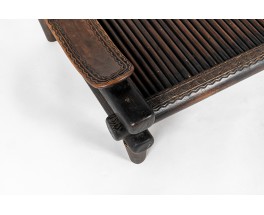 Table basse Senoufo bois noir design africain 1950