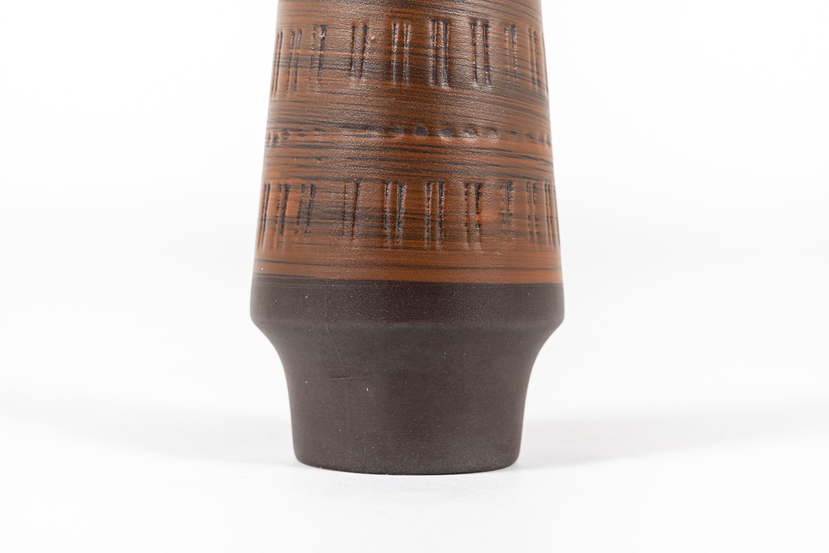 Vase en céramique marron 1960