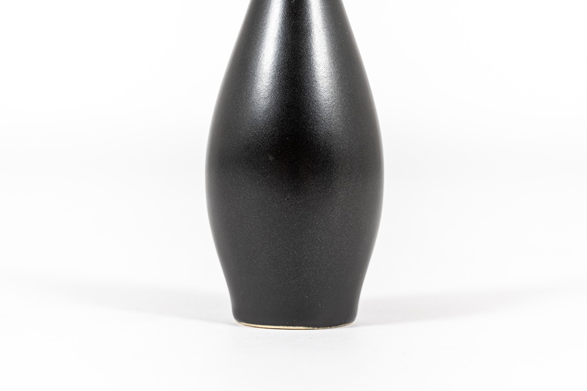 Ceramic Vases In Black And Brown Tones 1960 Set Of 3